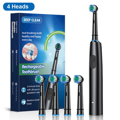 Rotary Electric Toothbrush with Soft Brush Heads - Smarsty