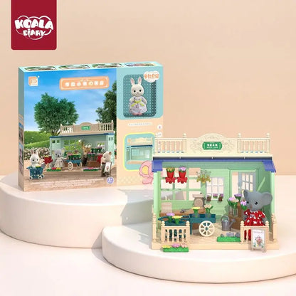 Girls kids Toys Miniature Dollhouse Furniture Shopping PlaySet DIY Family Games Supermarket Flower Store Pretend Toys by Smarsty