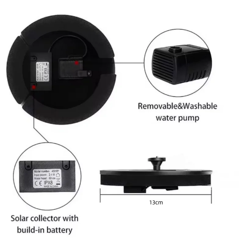 Solar Powered Floating Fountain for Garden and Patio - Smarsty