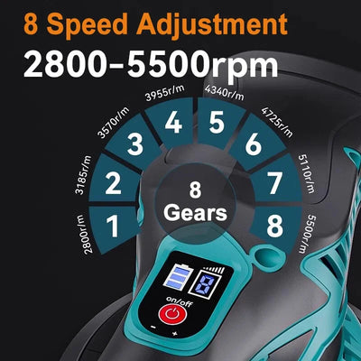 Cordless Car Polisher 12V 8 Speeds Noiseless Polishing - Smarsty