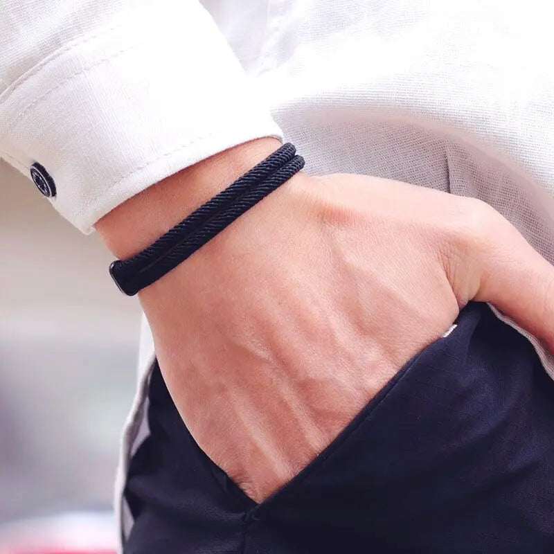 Men's Double Layer Thread Bracelet for Stylish Layering - Smarsty
