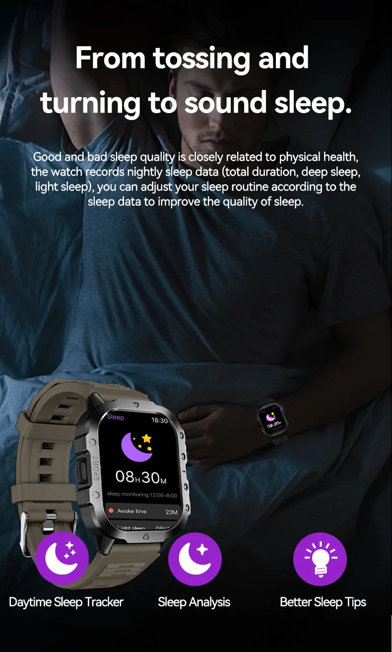Outdoor Sports Smart Watch with HD Screen and Bluetooth - Smarsty