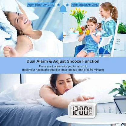 LED Digital Alarm Clock with Backlight and Snooze Feature - Smarsty