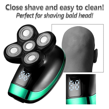5 In 1 Men's Rechargeable Electric Shaver with Floating Heads - Smarsty