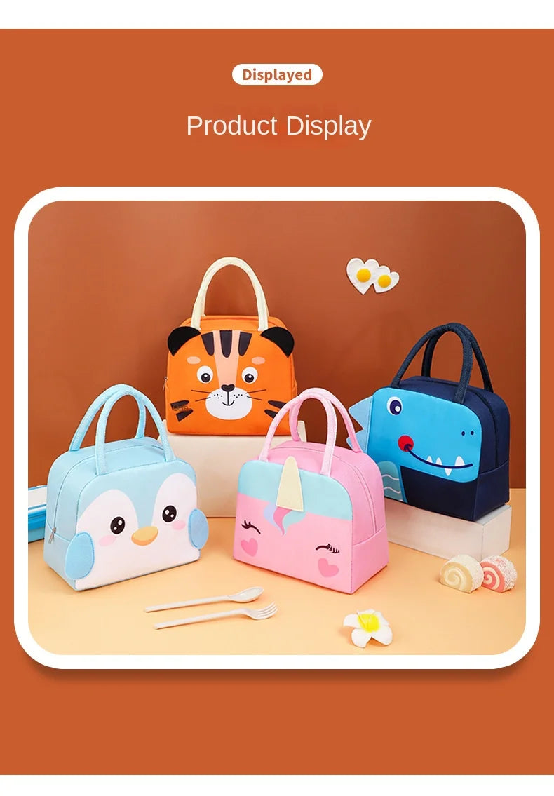 Cartoon Kids Lunch Bag With Thermal Insulation Waterproof - Smarsty