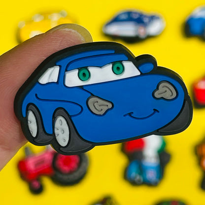 1Pcs Mix Cars Luigi Ramone Lightning McQueen PVC Shoe Charms Kids Popular Buckle Decorations Fit Birthday Gifts
