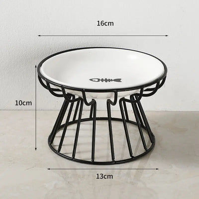 Ceramic Raised Pet Bowl for Cats and Dogs - Smarsty
