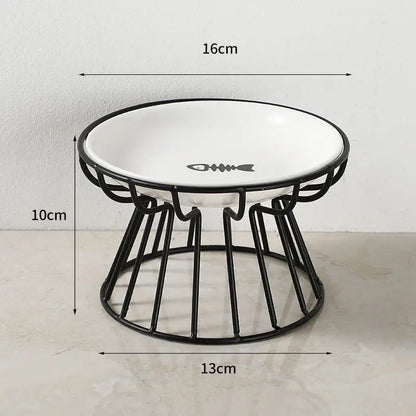 Ceramic Raised Pet Bowl for Cats and Dogs - Smarsty