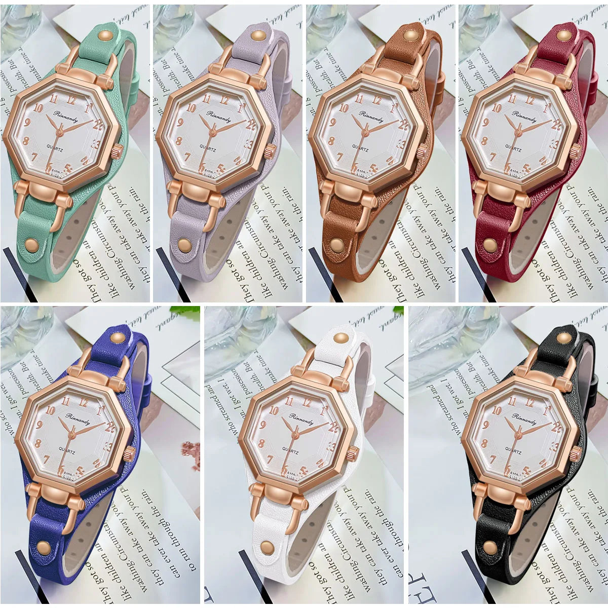 Luxury Quartz Women Wristwatch with Leather Band - Smarsty