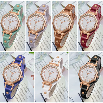 Luxury Quartz Women Wristwatch with Leather Band - Smarsty