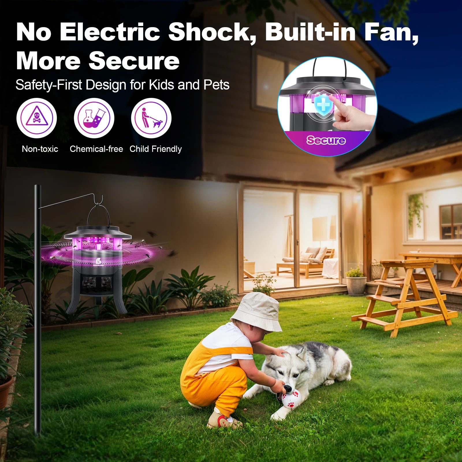 Bug Zapper Outdoor, Mosquito Zapper, Electric Fly Zapper, Mosquito Killer, Fly Traps,Flying Insects Zapper Indoor Outdoor