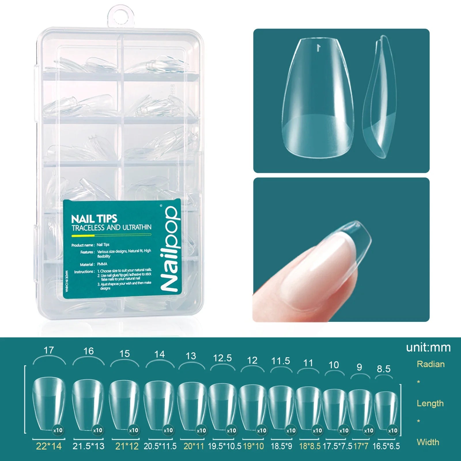 Gel X Nail Tips 120pcs Easy Soak Off Extensions - Smarsty