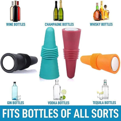 Silicone Wine Bottle Stopper Set for Leak Proof Sealing - Smarsty