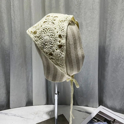 Lace Triangle Scarf Breathable Summer Crochet Headband - Smarsty