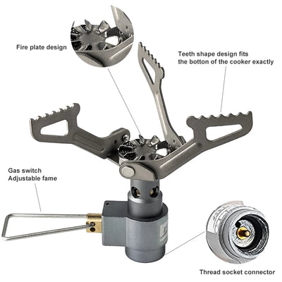 BRS Outdoor Gas Stove Mini Camping Gas Burner 25g Ultralight Titanium Picnic Hiking Cooking Stove Survival Furnace BRS-3000T by Smarsty