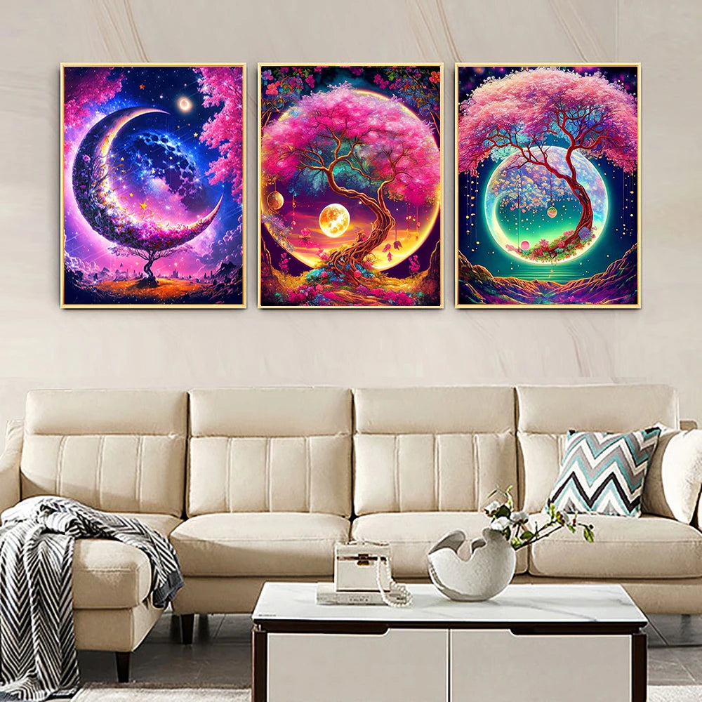 5D DIY Diamond Painting Moon Tree Landscape Home Decor - Smarsty