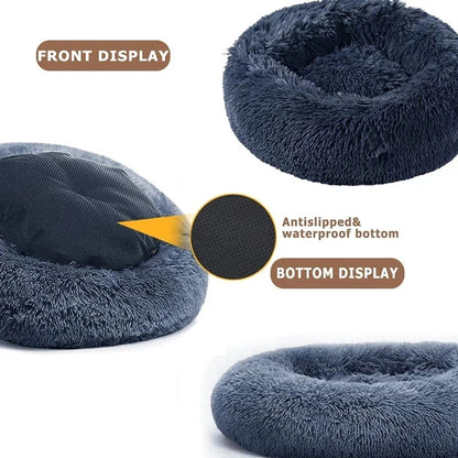 Super Soft Cat Bed Plush Donut Design for Comfort - Smarsty