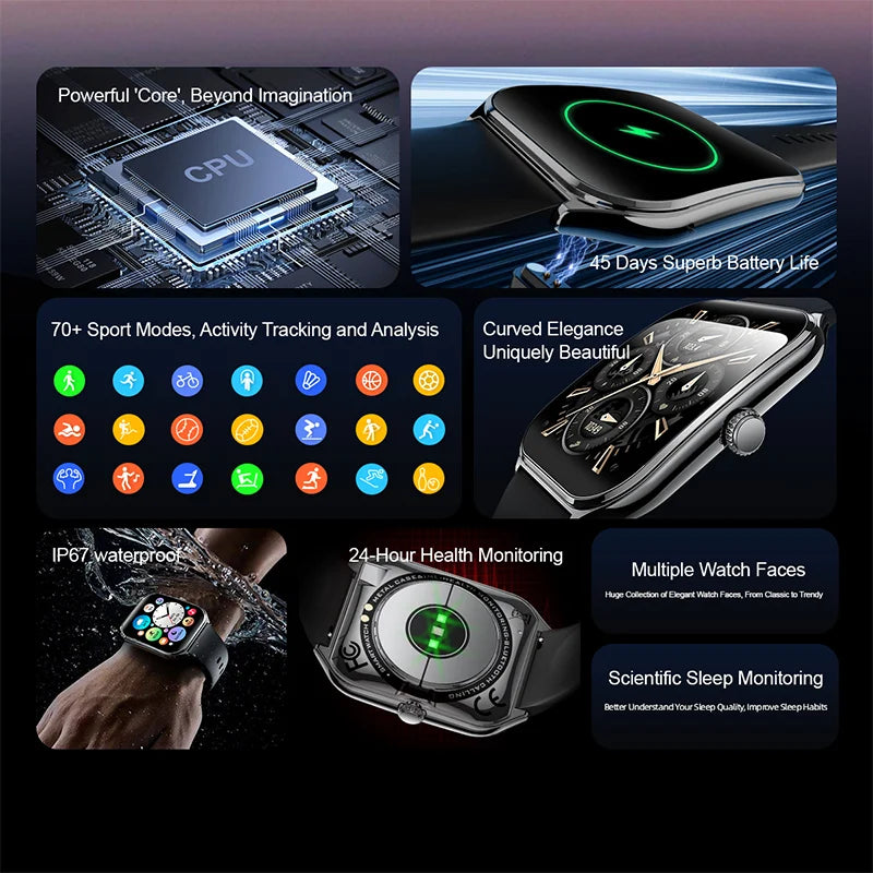 Ultra Thin Smart Watch with AMOLED Display and Call Reminder - Smarsty