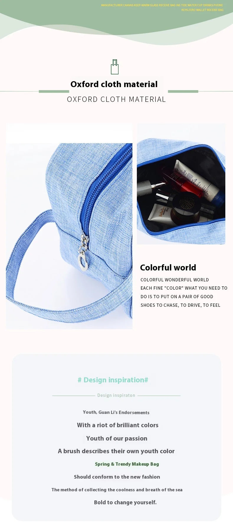 Oxford Cloth Waterproof Travel Wash Bag Portable Makeup - Smarsty