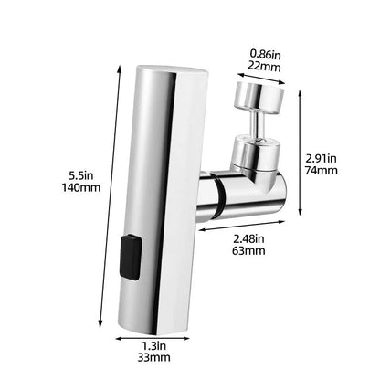 Universal Swivel Faucet with Three-Mode Splash Proof Nozzle - Smarsty