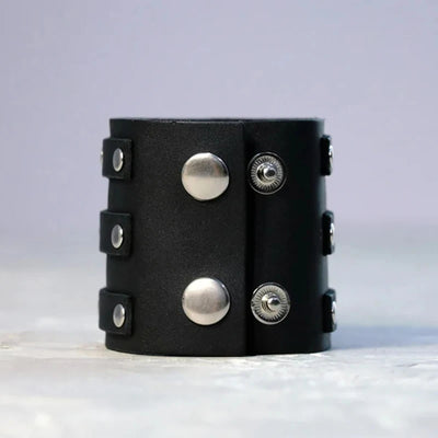 Vintage Leather Cuff Bracelet Adjustable Punk Wristband - Smarsty