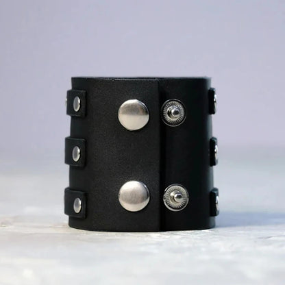 Vintage Leather Cuff Bracelet Adjustable Punk Wristband - Smarsty