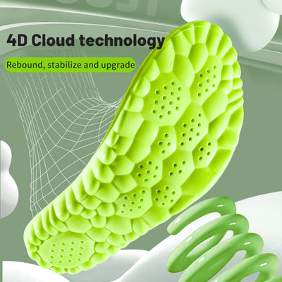 4D Sport Insole Super Soft Shoes Sole Pads for Feet Shock Absorption Baskets Shoe Sole Arch Support Orthopedic Inserts - Smarsty