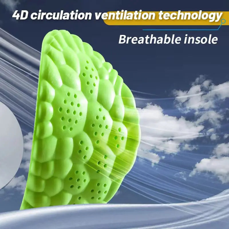 4D Sport Insole Super Soft Shoes Sole Pads for Feet Shock Absorption Baskets Shoe Sole Arch Support Orthopedic Inserts - Smarsty