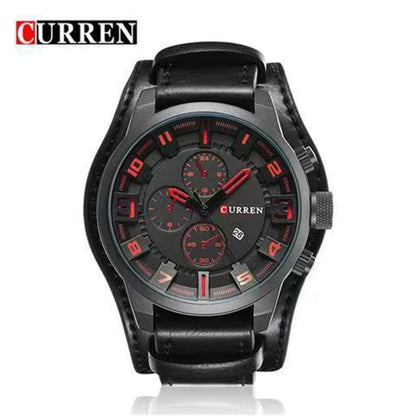 Elegant Multifunctional Men's Watch with Leather Strap - Smarsty