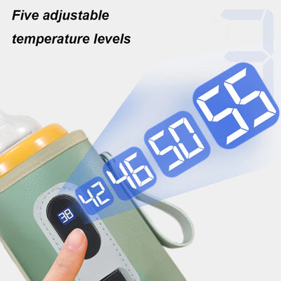 USB Milk Water Warmer Baby Nursing Bottle Heater Newborn Infant Portable Bottle Feeding Warmers Travel Stroller Insulated Bag