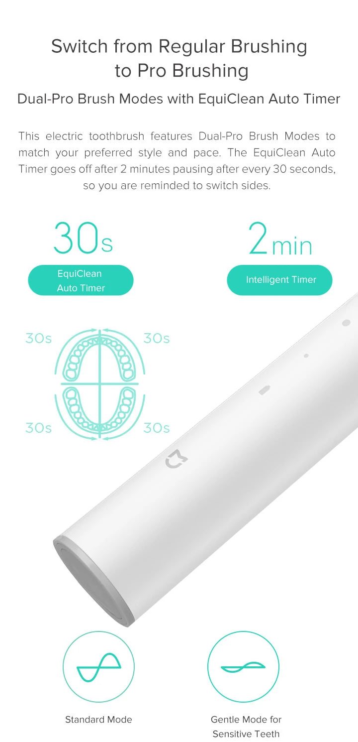Xiaomi Mijia T300 Waterproof Electric Toothbrush for Whitening - Smarsty