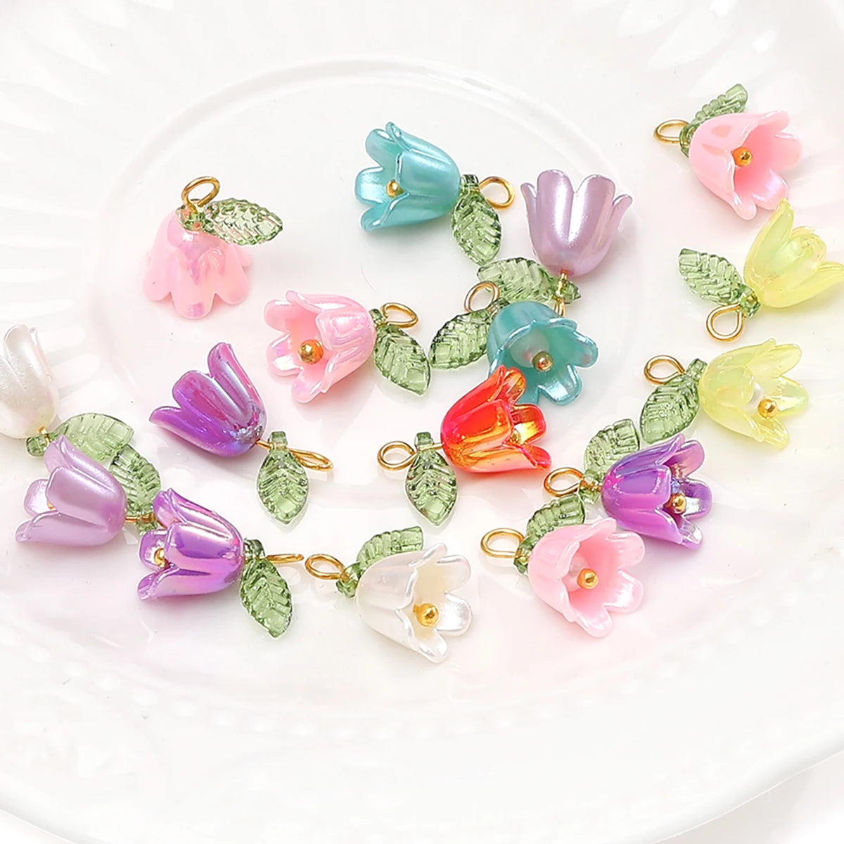 Acrylic Lily of the Valley Flower Beads for Jewelry Making - Smarsty