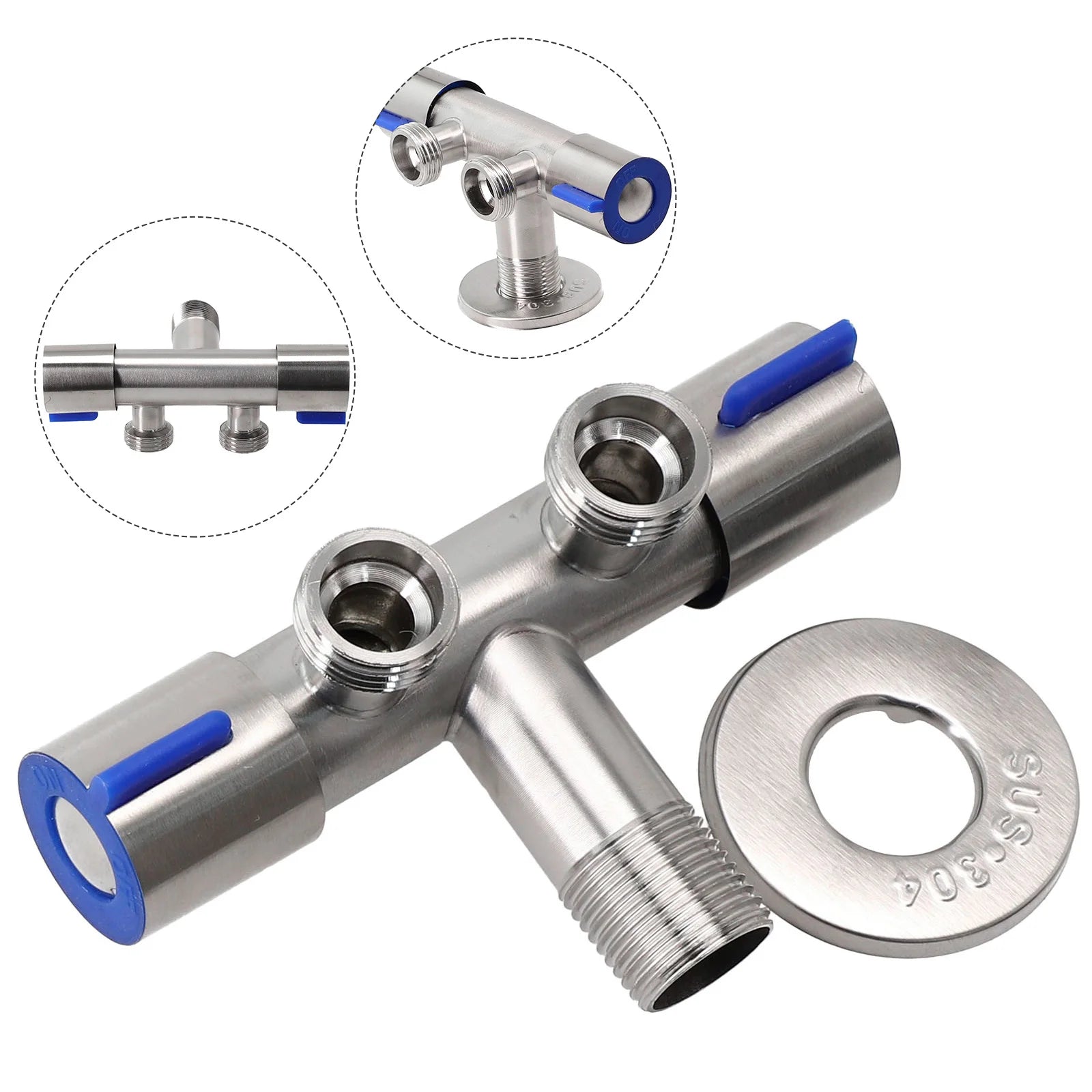 Double Handle Stainless Steel Cold Water Faucet - Smarsty