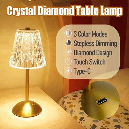 Rechargeable Wireless Table Lamp for Bedroom Decor - Smarsty