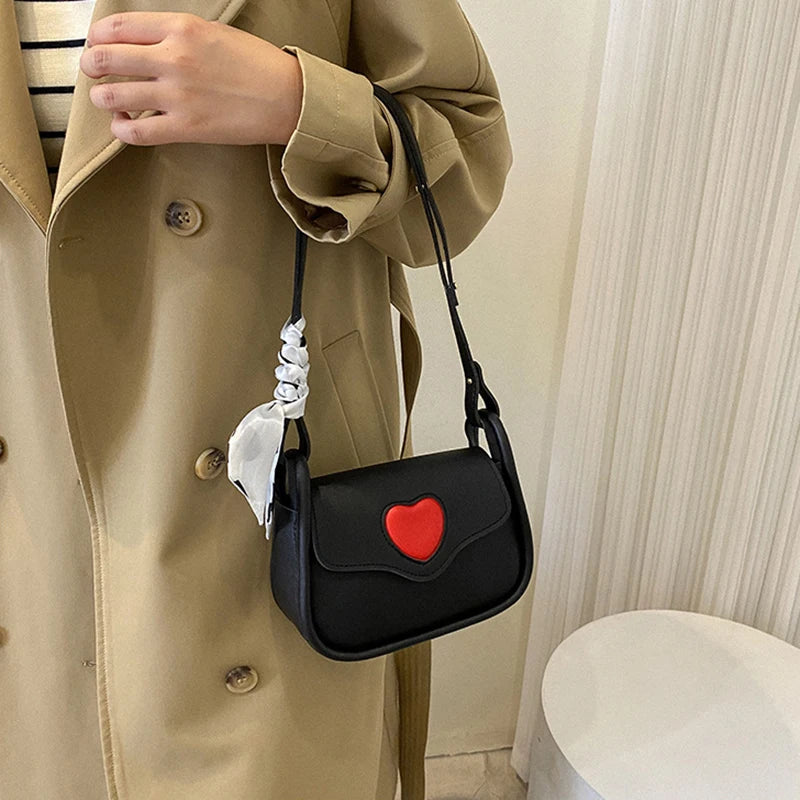 Women Slant Crossbody Saddle Bag Retro Love Pattern - Smarsty