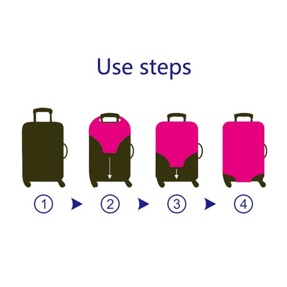 Fashion travel suitcase protective cover Luggage Protective Cover Solid Color Suitable for 18-28 Inch Suitcases - Smarsty