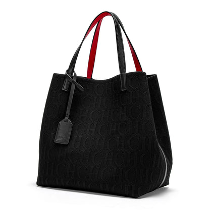 CHCH Tote Bag Large Capacity Black Knitted Shopping Bag - Smarsty
