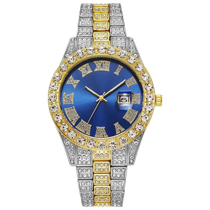 Luxury Men's Quartz Watch with Rhinestone Detail - Smarsty