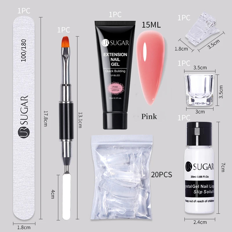 Nude Glitter Gel Nail Polish Kit for Long-Lasting Manicure - Smarsty