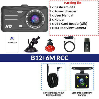 1080P Dash Cam With Night Vision Front And Rear Recording - Smarsty