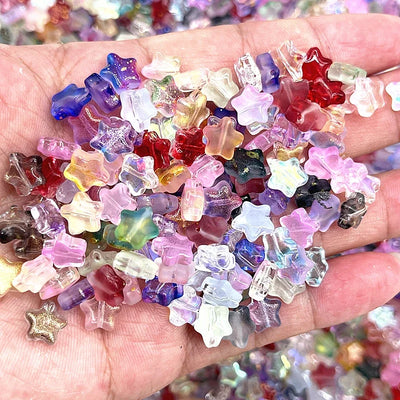 8mm Star Matte Glass Beads for Jewelry Making - Smarsty