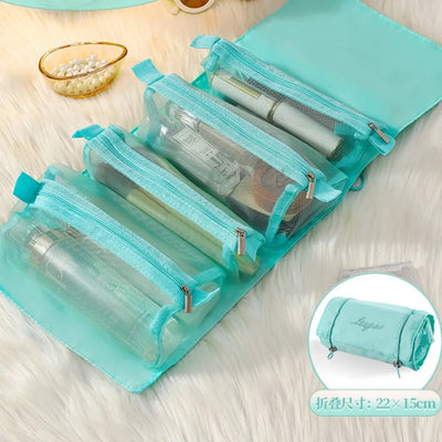 Detachable Cosmetic Bag Portable Large Capacity 4 in 1 Makeup Bags Portable Folding Travel Cosmetics Storage Toiletry Bag - Smarsty
