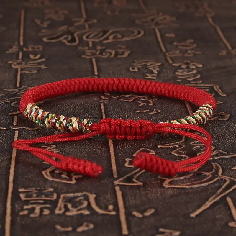 Tibetan Buddhist Lucky Bracelet Adjustable Red Thread Braid - Smarsty
