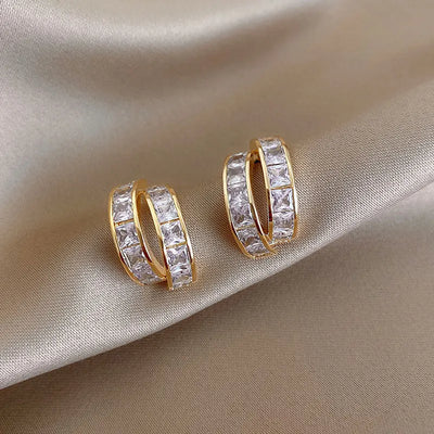 Vintage CC Stud Earrings Cubic Zirconia Korean Style Gift - Smarsty
