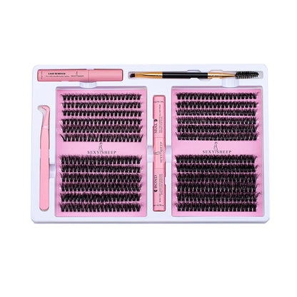 DIY False Eyelashes Clusters Extensions Individual Lashes Cluster Natural Segmented With glue,Remover,lash brush，tweezers - Smarsty