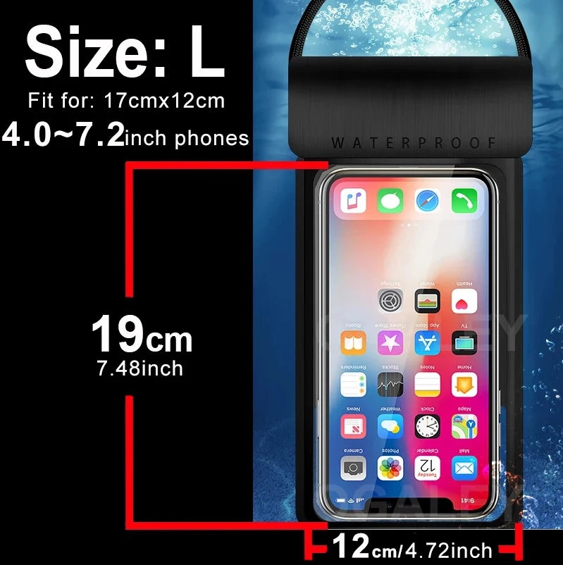 IPX8 Universal Waterproof Bag Cell Phone Pouch Case Water Proof Underwater Dry Bag For iPhone 17 Pro Max 16 Xiaomi Samsung Cover