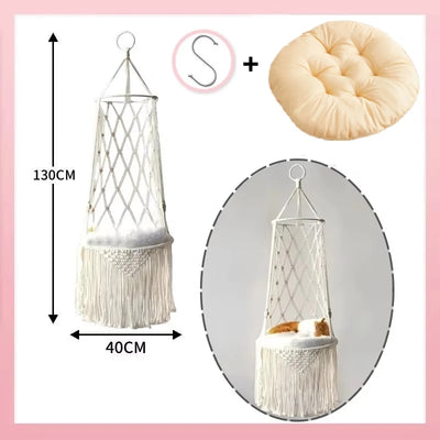 Handwoven Cat Hammock Swing Bed for Cozy Comfort - Smarsty