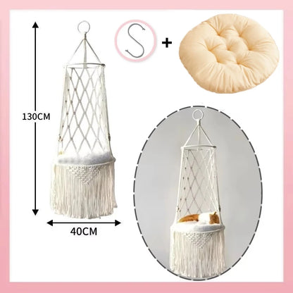 Handwoven Cat Hammock Swing Bed for Cozy Comfort - Smarsty