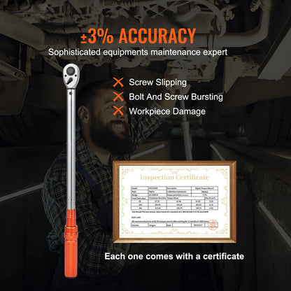 SucceBuy 1/2" 1/4" 3/8" Mechanical Torque Wrench Set Precision Pointer Hand Tools Torque Wrench Mechanical Car Repair Tool