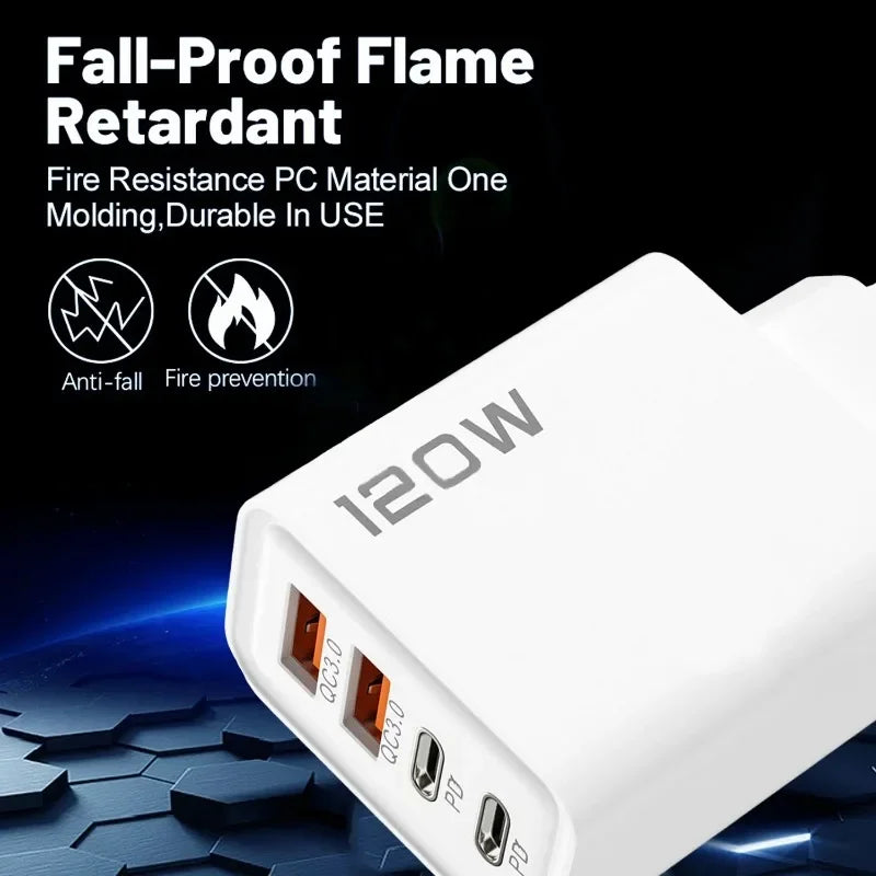 120W 4 Port USB C Charger With Fast Charging Powerhouse - Smarsty